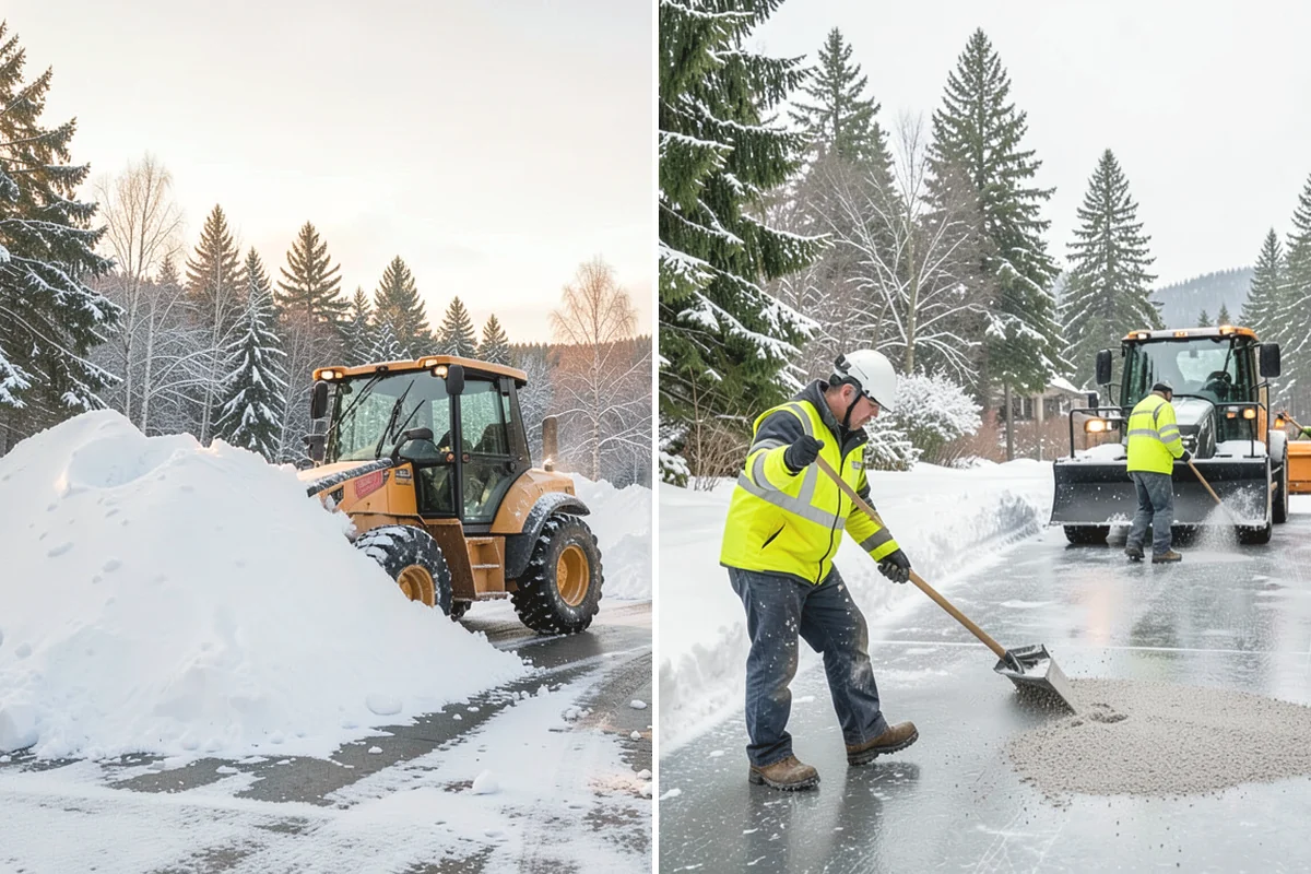 Manufacturing Plant Snow Removal in Steilacoom, Pierce County, WA - Map shipping yards, inter-building routes, and worker lots