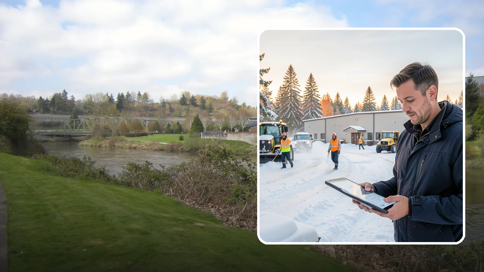 Manufacturing Plant Snow Removal in Tukwila, King County, WA - Keep raw materials arriving and finished goods shipping by having your plant's shipping yards, employee lots, and pedestrian...