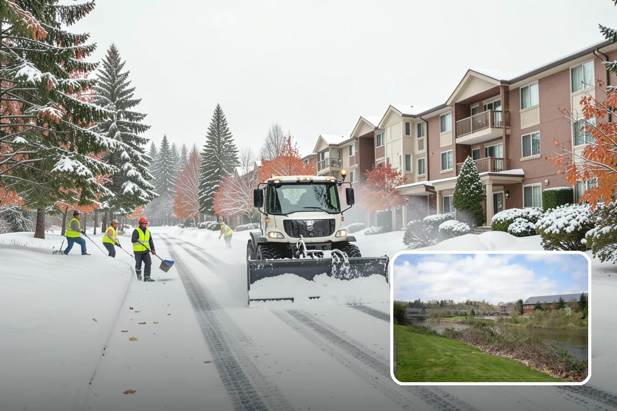 Manufacturing Plant Snow Removal in Tukwila, King County, WA - Shipping and receiving yards open for inbound freight