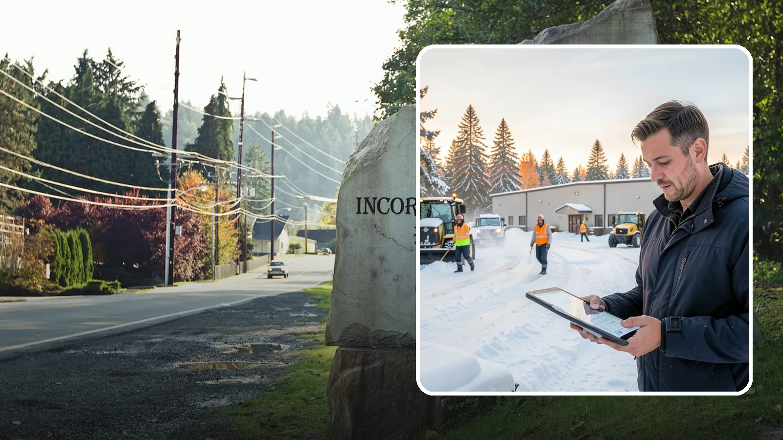 Manufacturing Plant Snow Removal in Wilkeson, Pierce County, WA - Keep raw materials arriving and finished goods shipping by having your plant's shipping yards, employee lots, and pedestrian...
