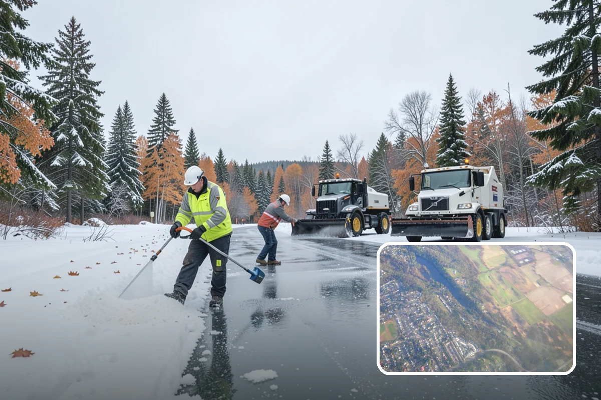 Medical Office Parking Lot Snow Removal in Algona, King County, WA - Vulnerable patients reach the entrance over cleared, deiced surfaces