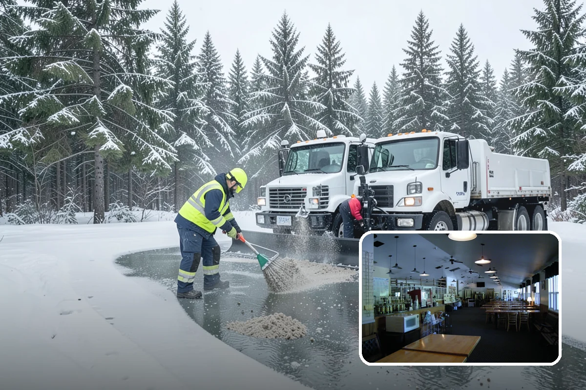 Medical Office Parking Lot Snow Removal in Black Diamond, King County, WA - Vulnerable patients reach the entrance over cleared, deiced surfaces