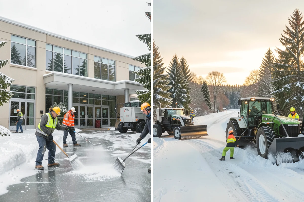 Medical Office Parking Lot Snow Removal in Black Diamond, King County, WA - Identify ADA spaces, ramps, and patient drop-off zones with clinic staff