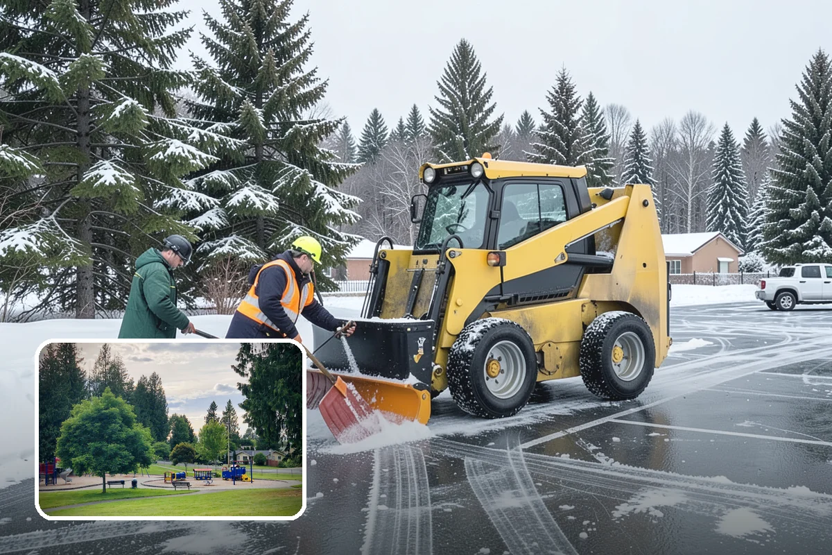 Medical Office Parking Lot Snow Removal in Bonney Lake, Pierce County, WA - Vulnerable patients reach the entrance over cleared, deiced surfaces