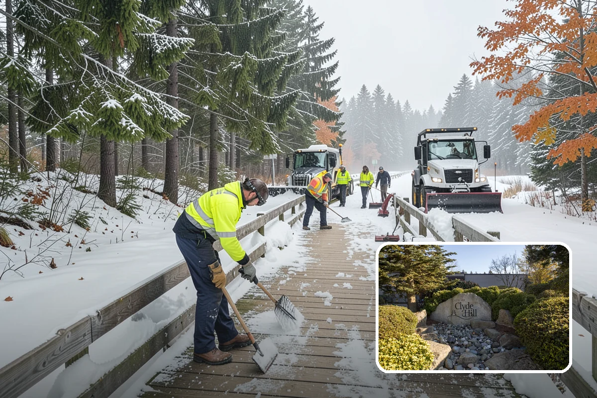 Medical Office Parking Lot Snow Removal in Clyde Hill, King County, WA - Vulnerable patients reach the entrance over cleared, deiced surfaces
