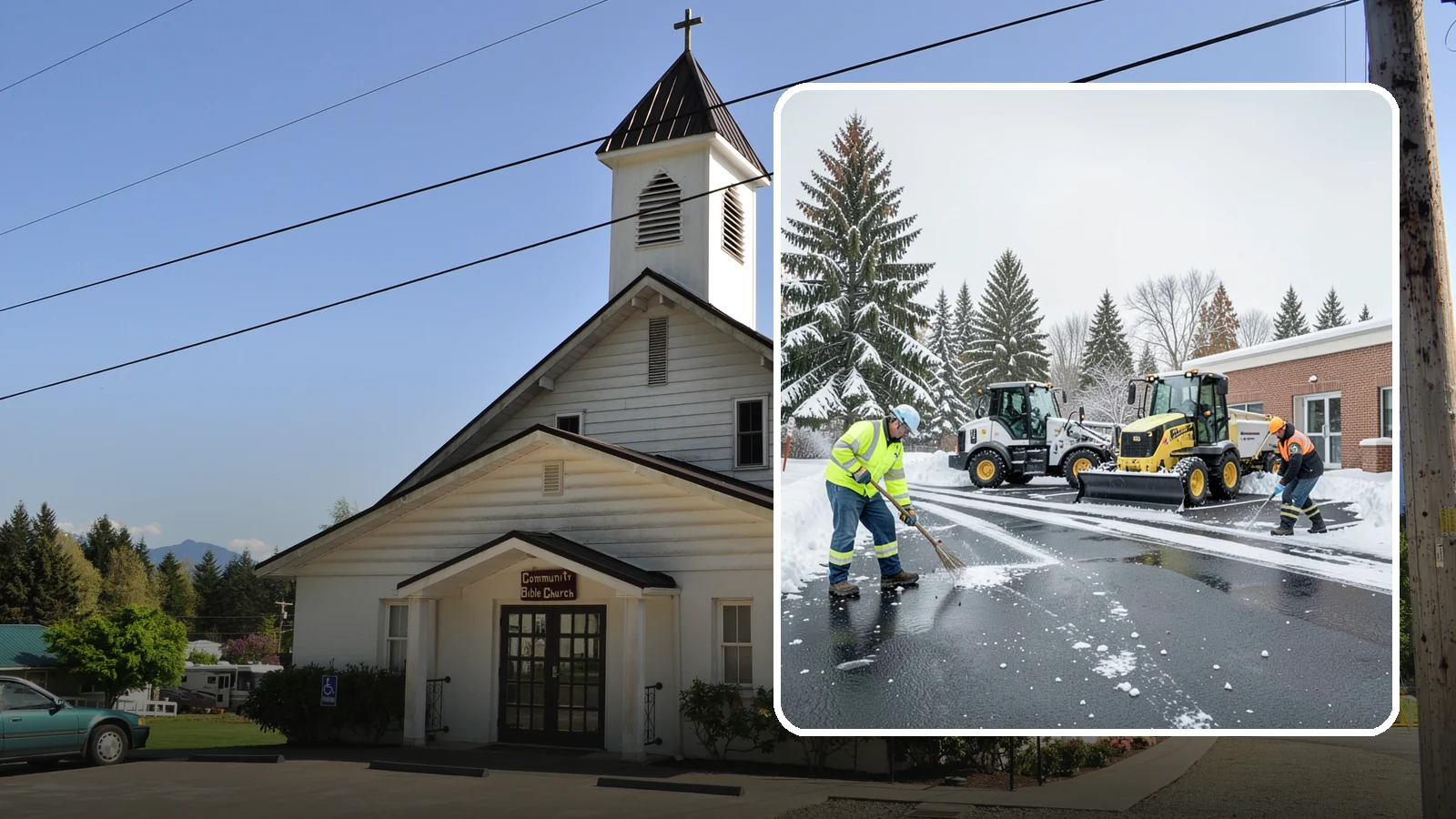 Medical Office Parking Lot Snow Removal in Concrete, Skagit County, WA - We keep medical office lots and ADA access clear so Western Washington patients can reach care through any winter storm.