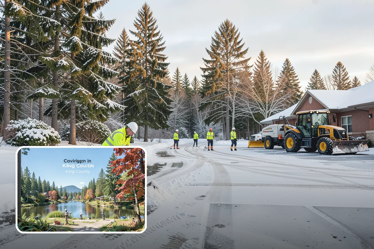 Medical Office Parking Lot Snow Removal in Covington, King County, WA - Vulnerable patients reach the entrance over cleared, deiced surfaces