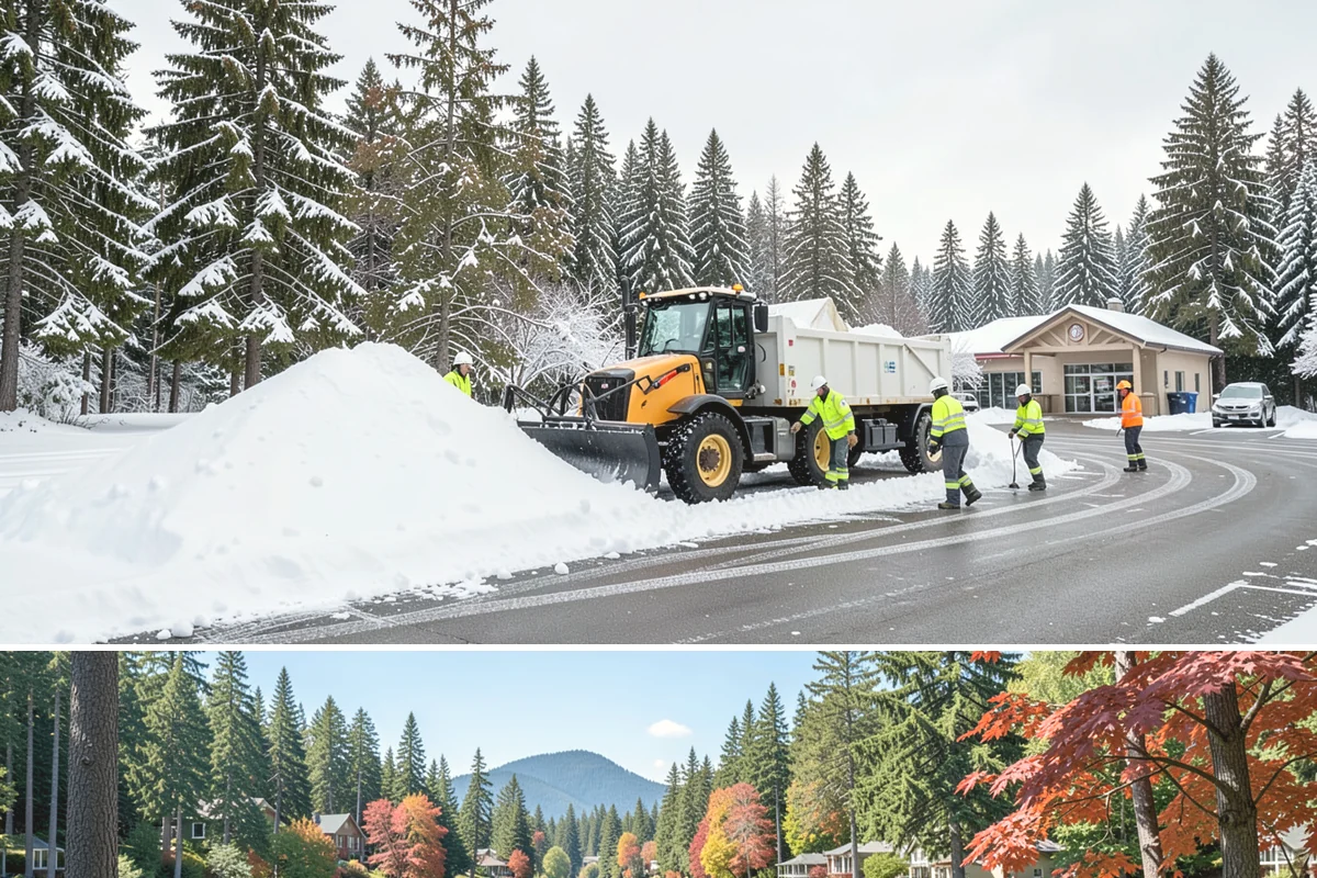 Medical Office Parking Lot Snow Removal in Covington, King County, WA - Medical office lots in Western Washington see peak winter demand from December through February, when freeze-thaw cycles are most...