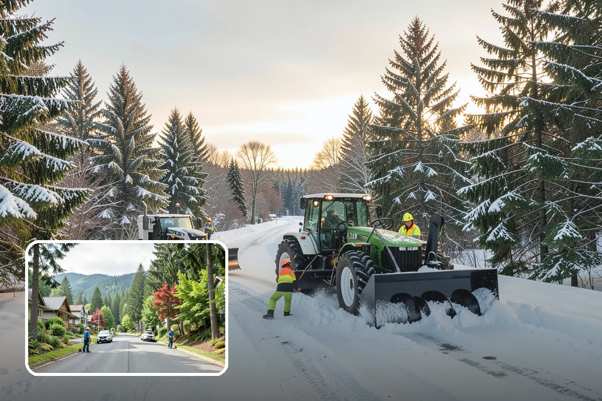 Medical Office Parking Lot Snow Removal in Darrington, Snohomish County, WA - Vulnerable patients reach the entrance over cleared, deiced surfaces