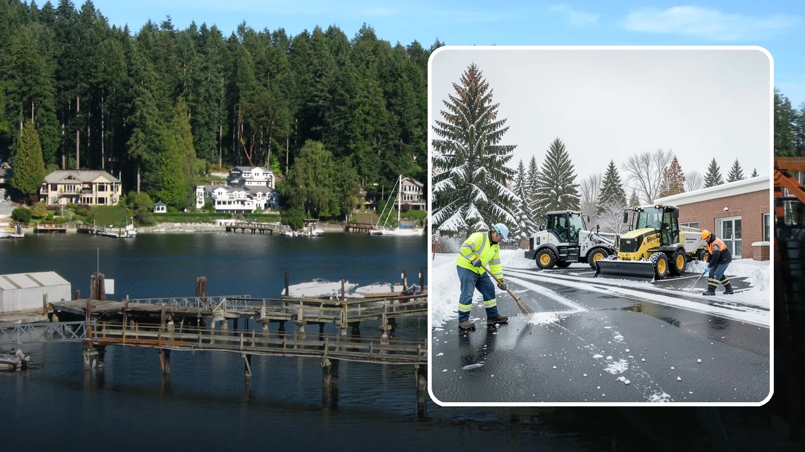 Medical Office Parking Lot Snow Removal in Gig Harbor, Pierce County, WA - We keep medical office lots and ADA access clear so Western Washington patients can reach care through any winter storm.