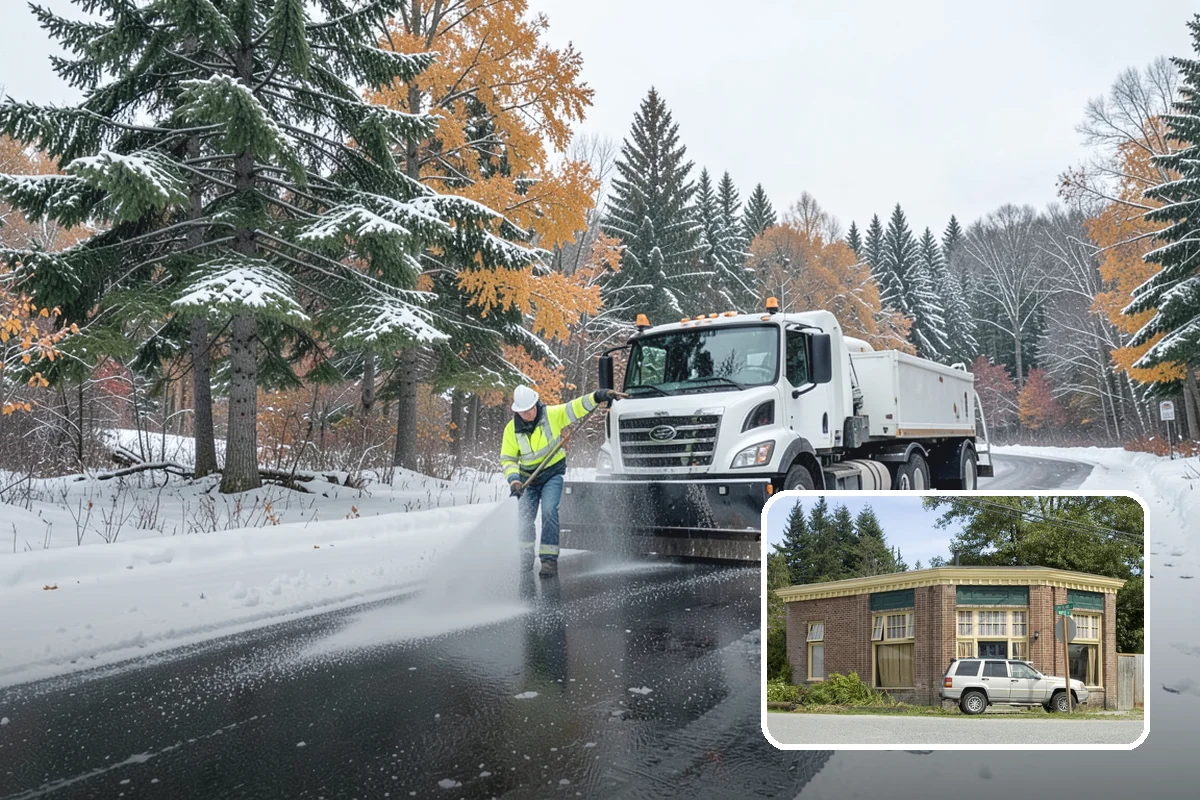 Medical Office Parking Lot Snow Removal in Hamilton, Skagit County, WA - Vulnerable patients reach the entrance over cleared, deiced surfaces