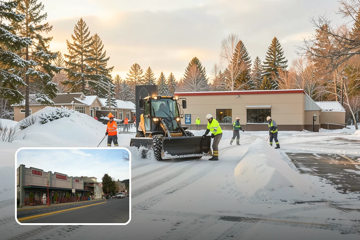 Medical Office Parking Lot Snow Removal in Issaquah, King County, WA - Vulnerable patients reach the entrance over cleared, deiced surfaces