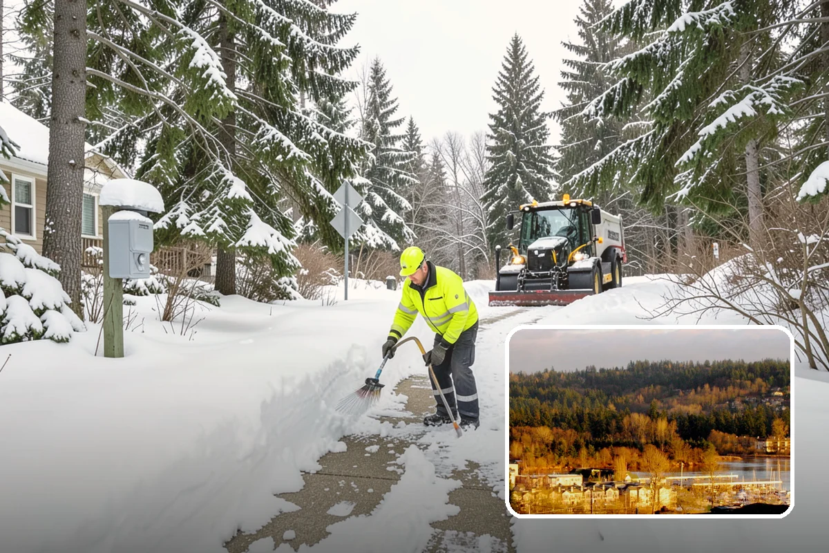 Medical Office Parking Lot Snow Removal in Kenmore, King County, WA - Vulnerable patients reach the entrance over cleared, deiced surfaces
