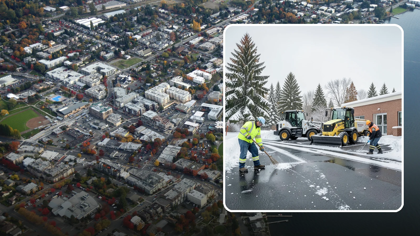 Medical Office Parking Lot Snow Removal in Kirkland, King County, WA - We keep medical office lots and ADA access clear so Western Washington patients can reach care through any winter storm.