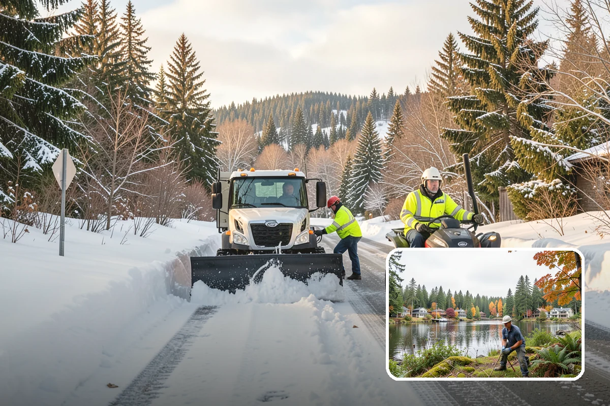 Medical Office Parking Lot Snow Removal in La Conner, Skagit County, WA - Vulnerable patients reach the entrance over cleared, deiced surfaces