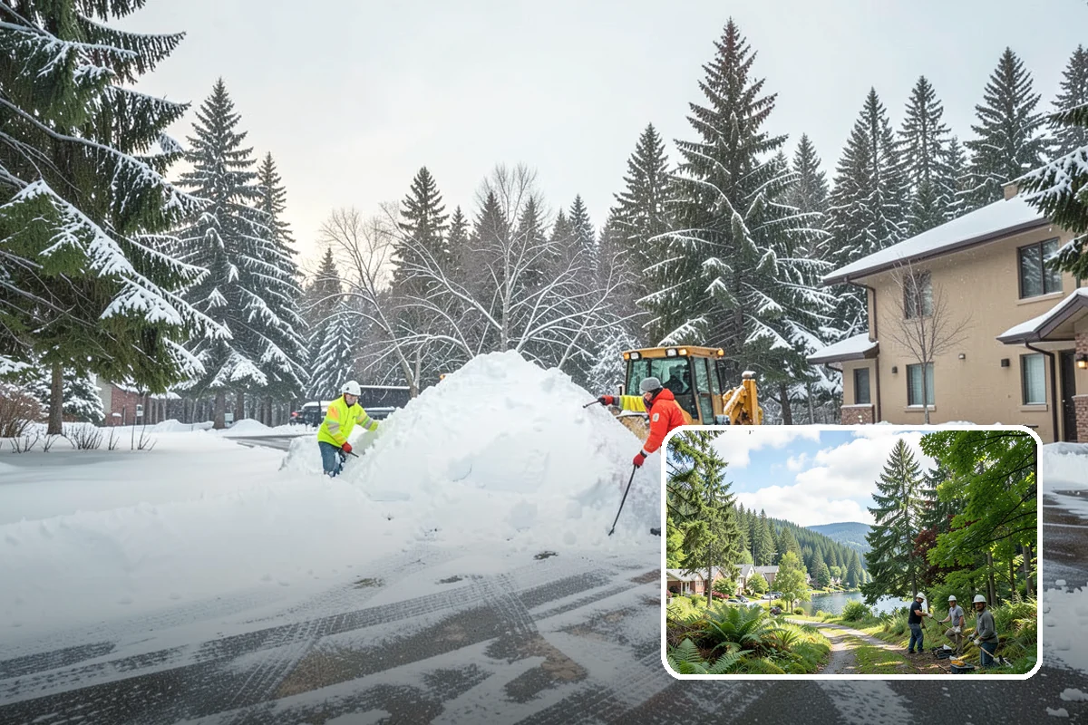 Medical Office Parking Lot Snow Removal in Lake Forest Park, King County, WA - Vulnerable patients reach the entrance over cleared, deiced surfaces