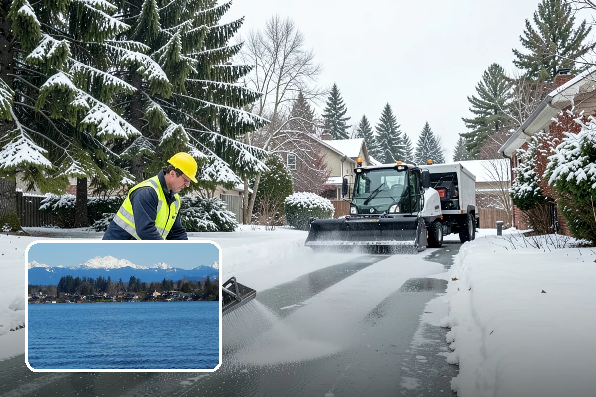 Medical Office Parking Lot Snow Removal in Lake Stevens, Snohomish County, WA - Vulnerable patients reach the entrance over cleared, deiced surfaces