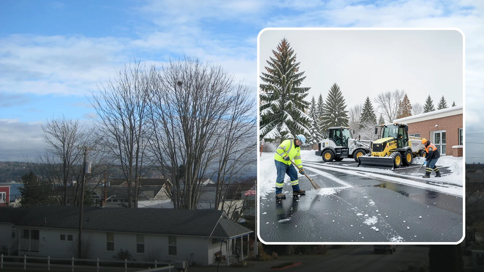 Medical Office Parking Lot Snow Removal in Langley, Island County, WA - We keep medical office lots and ADA access clear so Western Washington patients can reach care through any winter storm.