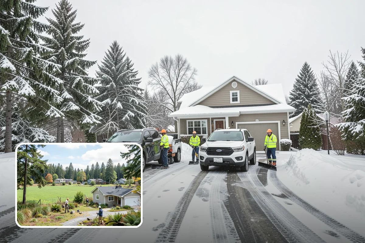 Medical Office Parking Lot Snow Removal in Lyman, Skagit County, WA - Vulnerable patients reach the entrance over cleared, deiced surfaces