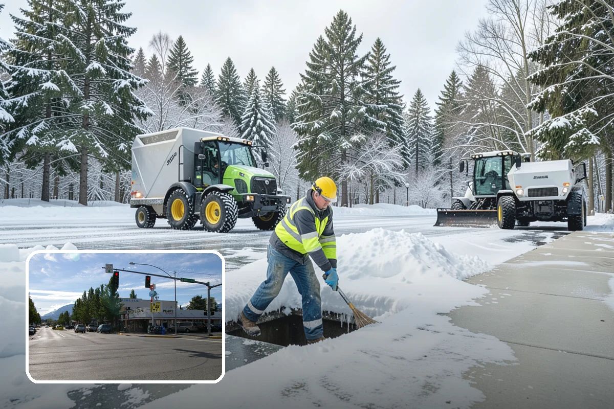 Medical Office Parking Lot Snow Removal in North Bend, King County, WA - Vulnerable patients reach the entrance over cleared, deiced surfaces