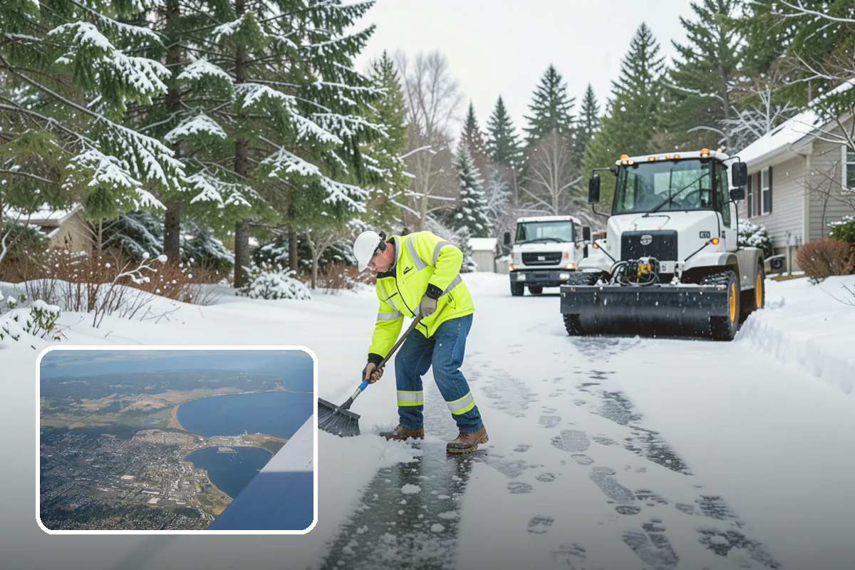 Medical Office Parking Lot Snow Removal in Oak Harbor, Island County, WA - Vulnerable patients reach the entrance over cleared, deiced surfaces