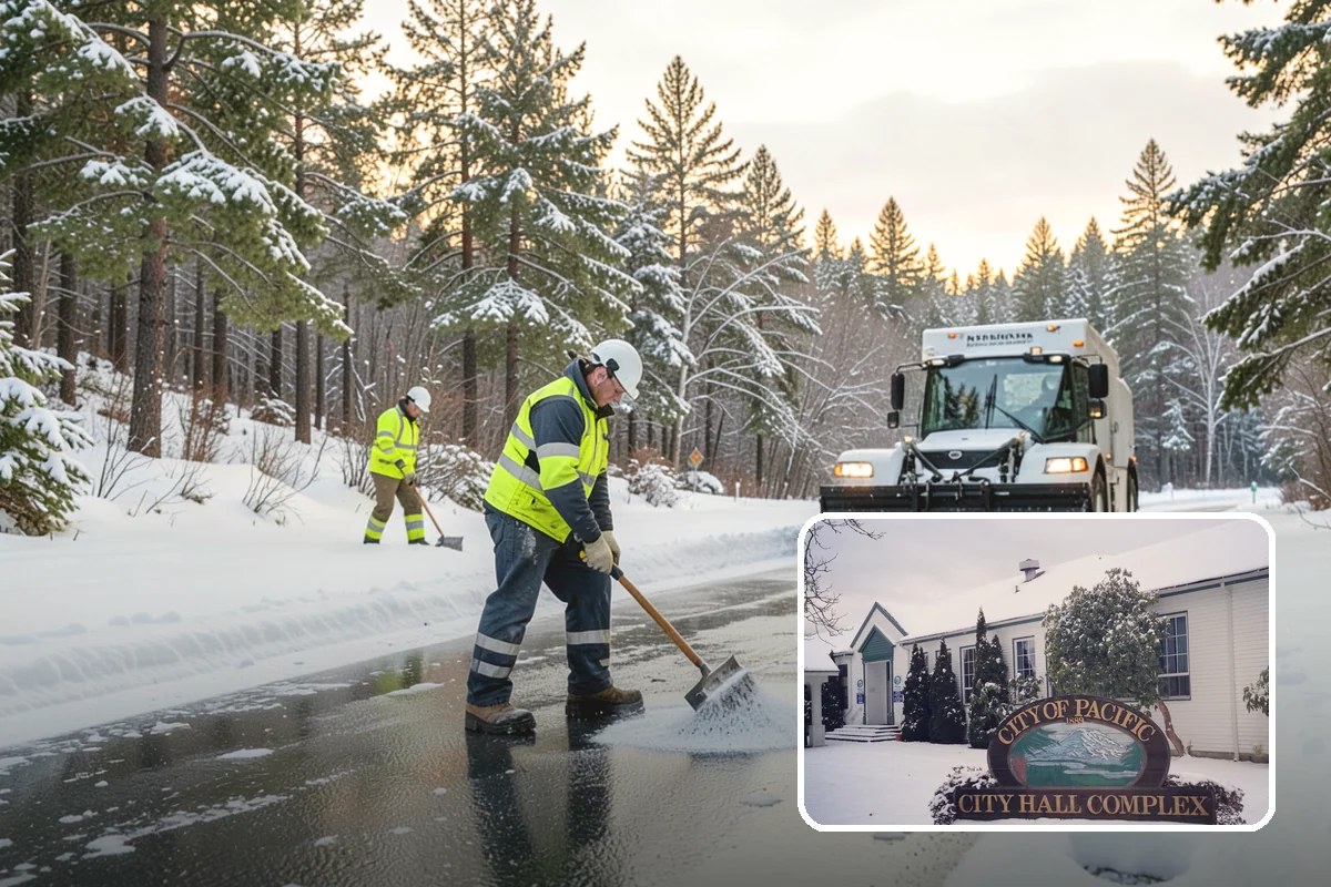 Medical Office Parking Lot Snow Removal in Pacific, King County, WA - Vulnerable patients reach the entrance over cleared, deiced surfaces