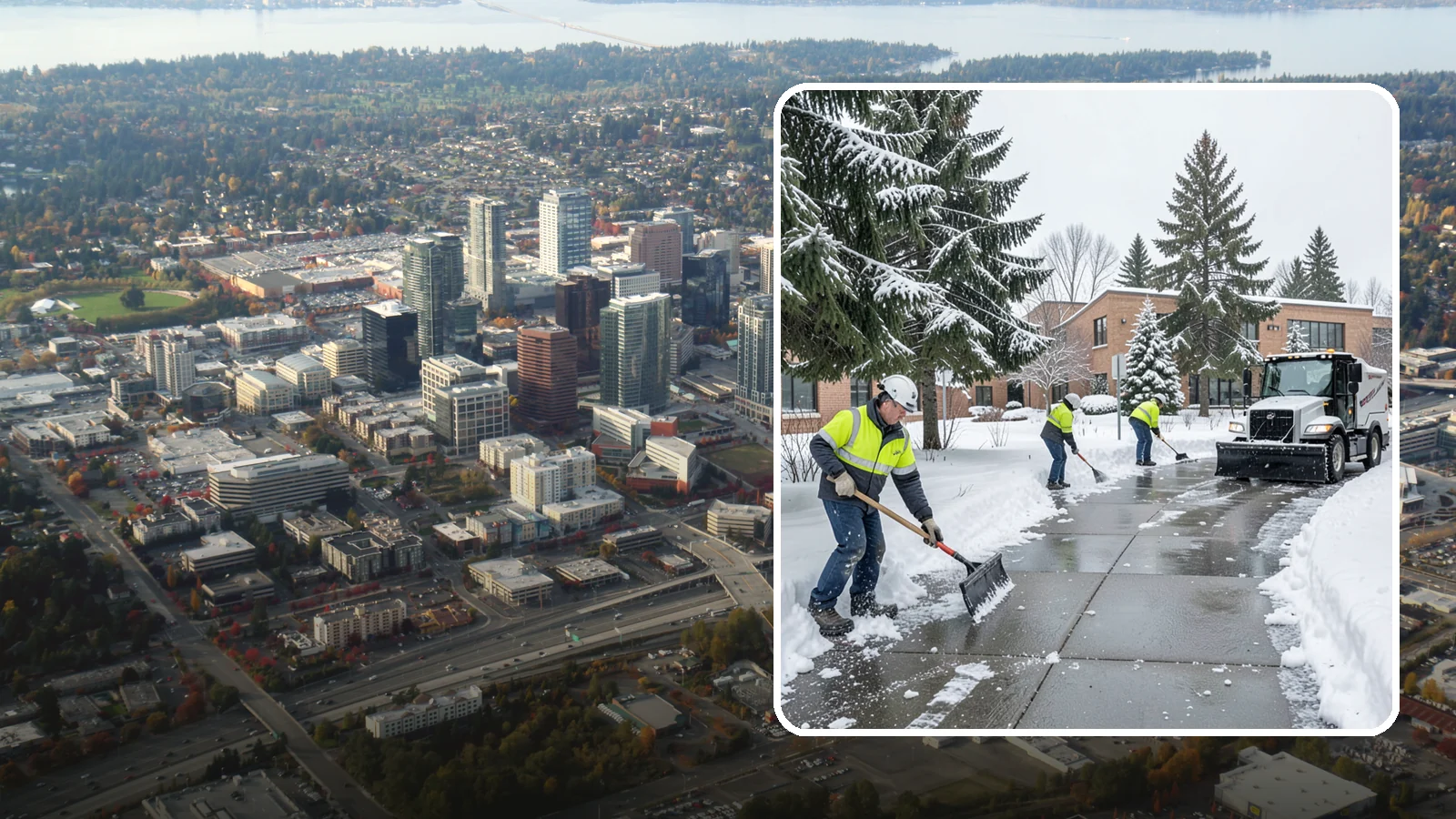 Medical Office Sidewalk Clearing in Bellevue, King County, WA - Patient-safety sidewalk clearing for Western Washington medical offices, keeping entrances and accessible routes clear for those...
