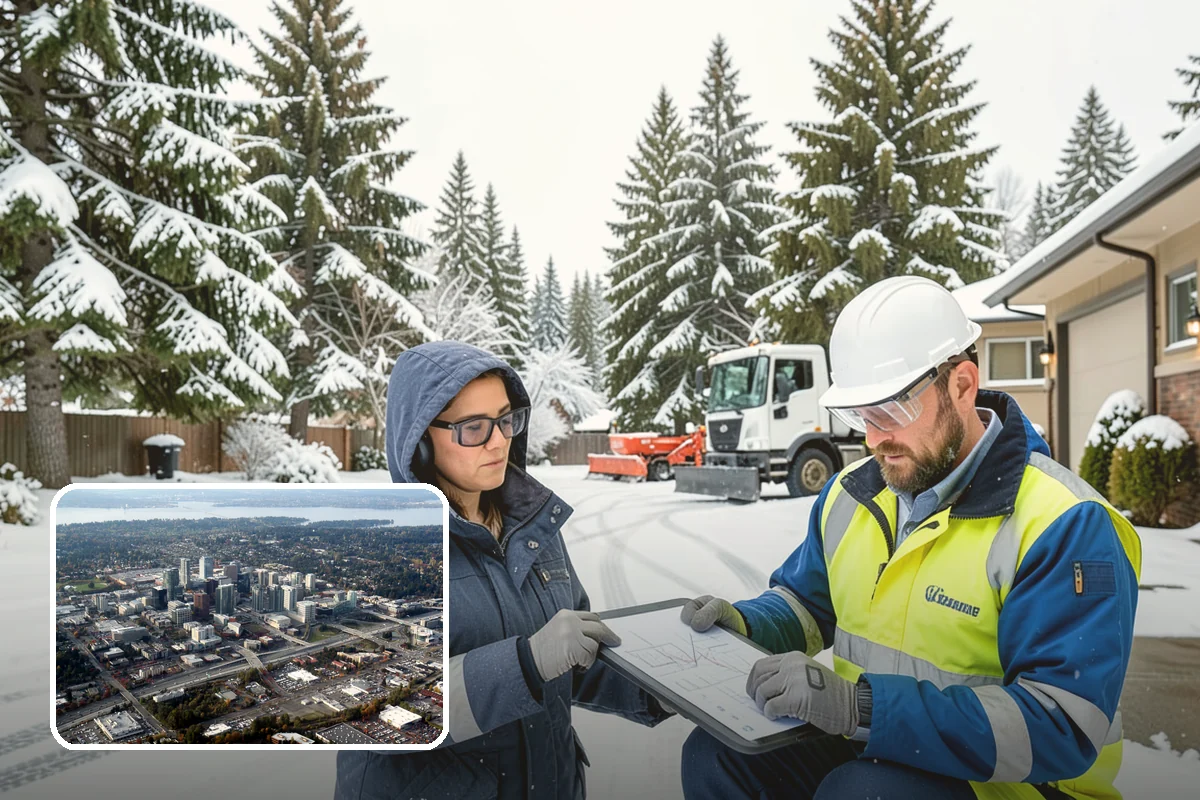 Medical Office Sidewalk Clearing in Bellevue, King County, WA - Protects vulnerable patients with limited mobility from falls