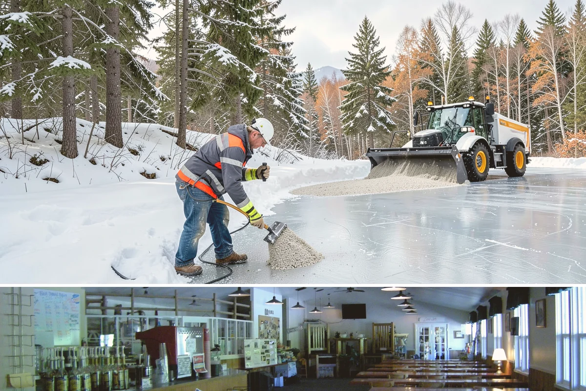 Medical Office Sidewalk Clearing in Black Diamond, King County, WA - Medical office risk runs from late November through February, with day-long freeze-thaw demanding repeat visits during clinic...