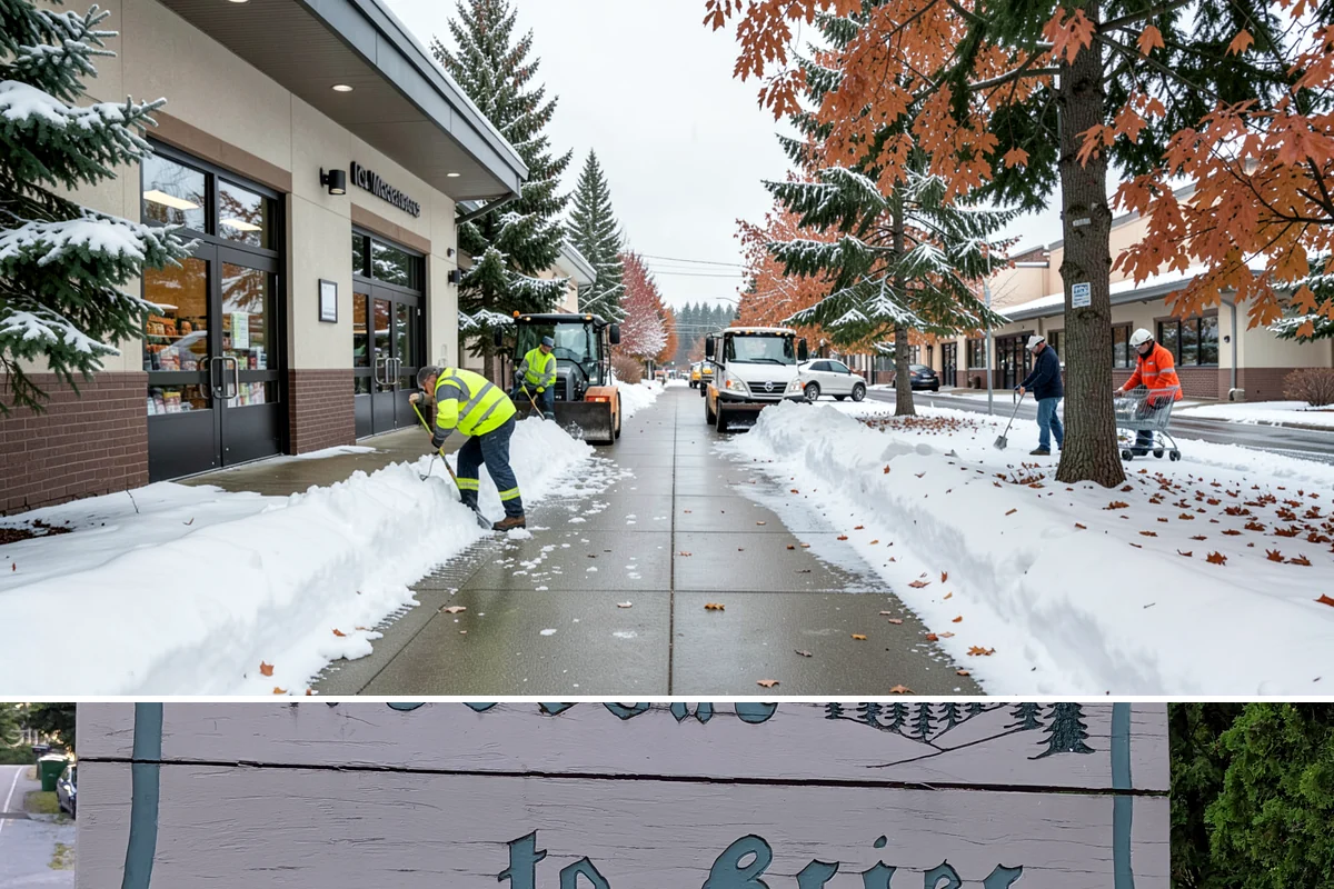 Medical Office Sidewalk Clearing in Brier, Snohomish County, WA - Medical office risk runs from late November through February, with day-long freeze-thaw demanding repeat visits during clinic...