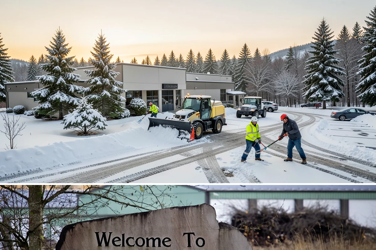 Medical Office Sidewalk Clearing in Buckley, Pierce County, WA - Medical office risk runs from late November through February, with day-long freeze-thaw demanding repeat visits during clinic...