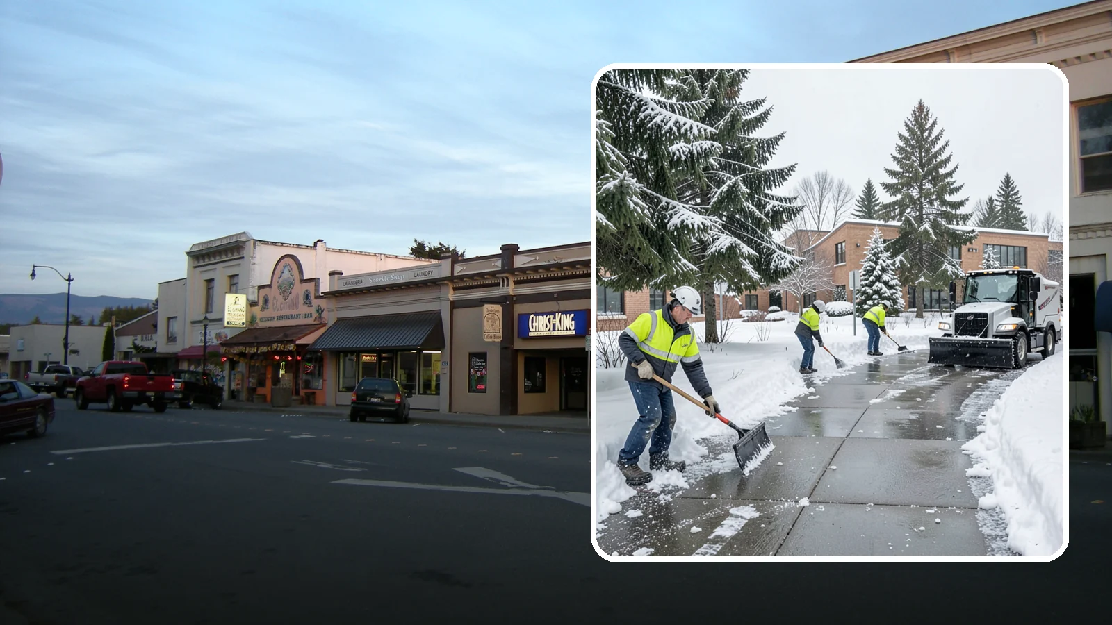 Medical Office Sidewalk Clearing in Burlington, Skagit County, WA - Patient-safety sidewalk clearing for Western Washington medical offices, keeping entrances and accessible routes clear for those...