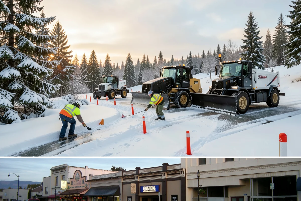 Medical Office Sidewalk Clearing in Burlington, Skagit County, WA - Medical office risk runs from late November through February, with day-long freeze-thaw demanding repeat visits during clinic...