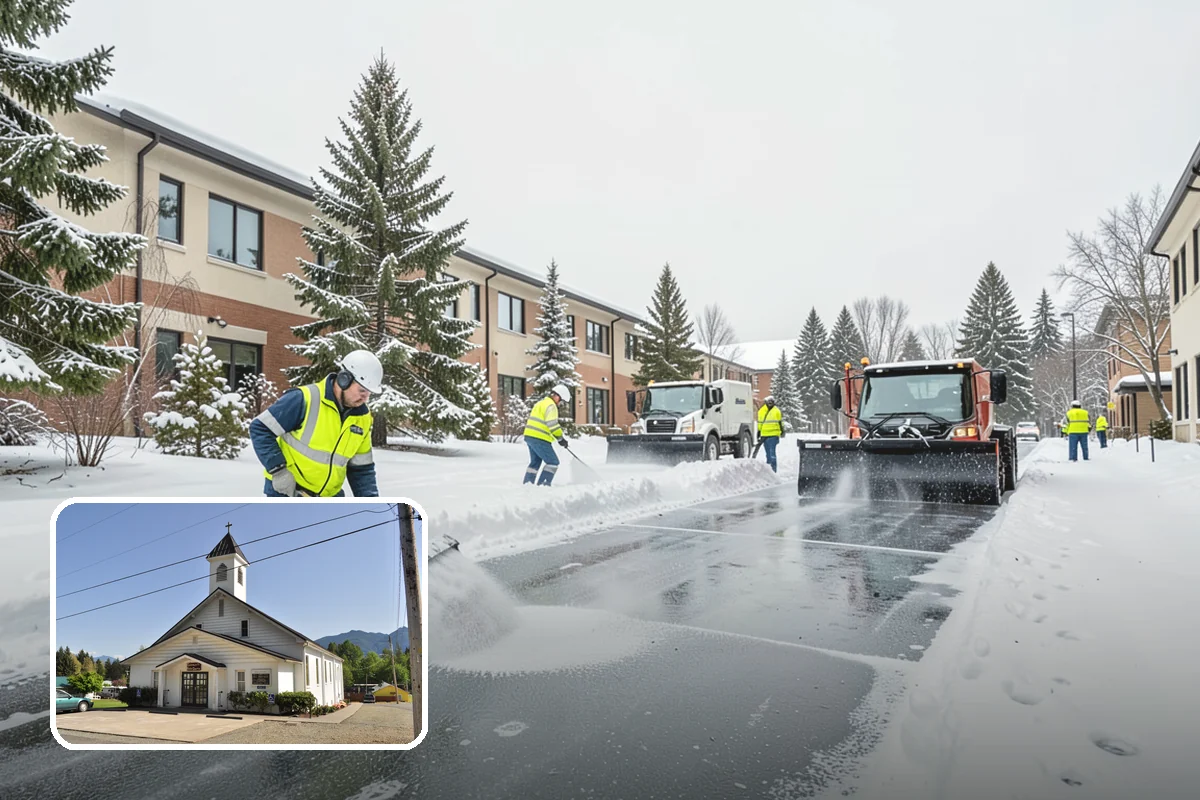 Medical Office Sidewalk Clearing in Concrete, Skagit County, WA - Protects vulnerable patients with limited mobility from falls