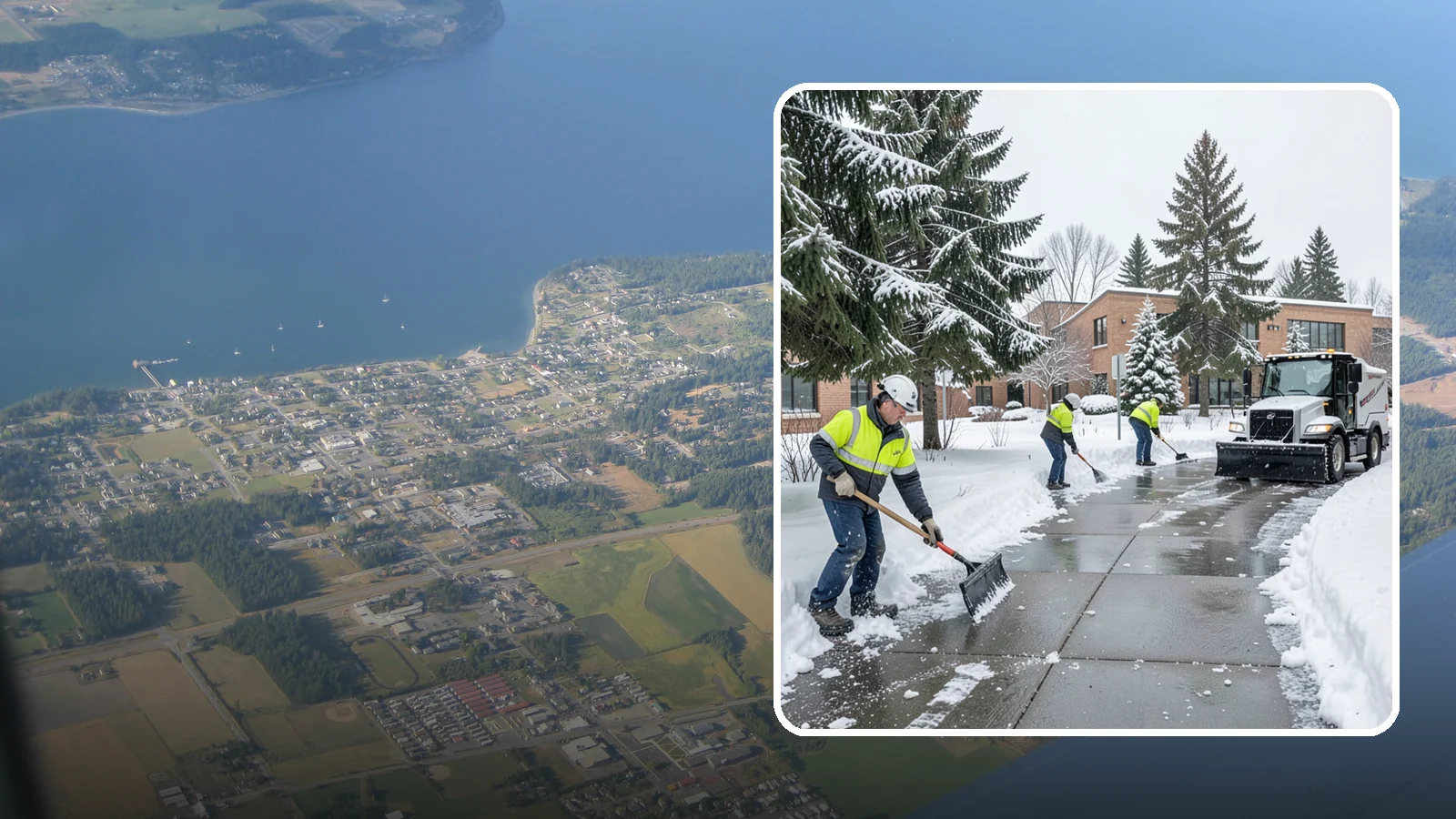 Medical Office Sidewalk Clearing in Coupeville, Island County, WA - Patient-safety sidewalk clearing for Western Washington medical offices, keeping entrances and accessible routes clear for those...