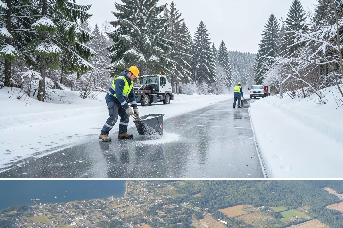 Medical Office Sidewalk Clearing in Coupeville, Island County, WA - Medical office risk runs from late November through February, with day-long freeze-thaw demanding repeat visits during clinic...