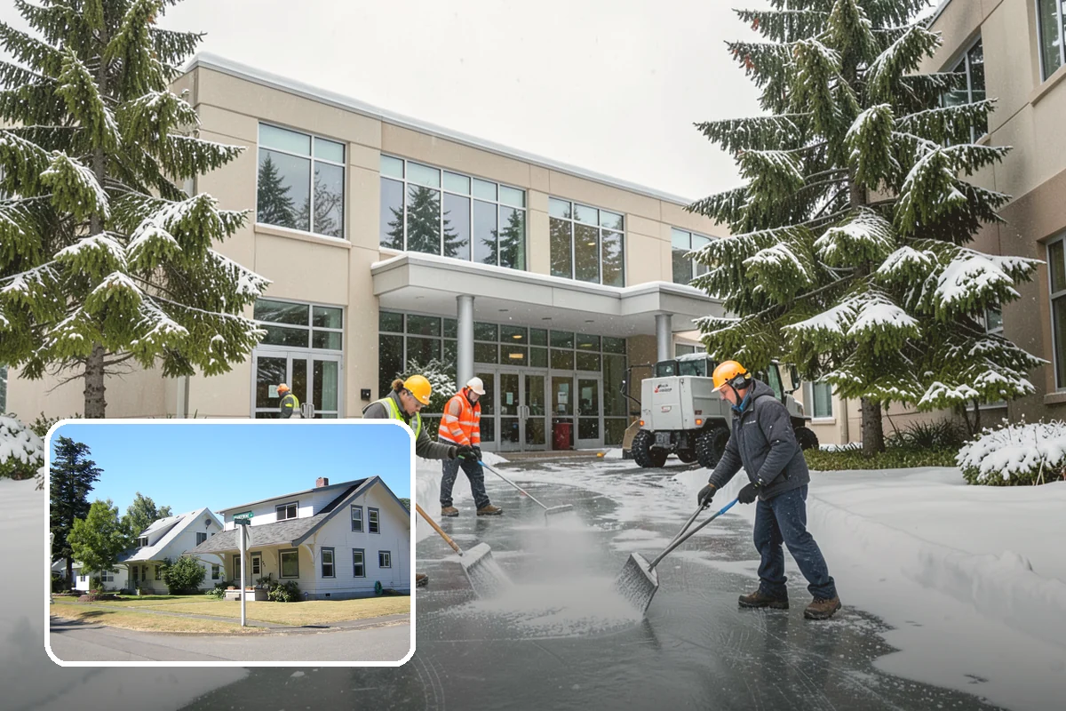 Medical Office Sidewalk Clearing in DuPont, Pierce County, WA - Protects vulnerable patients with limited mobility from falls
