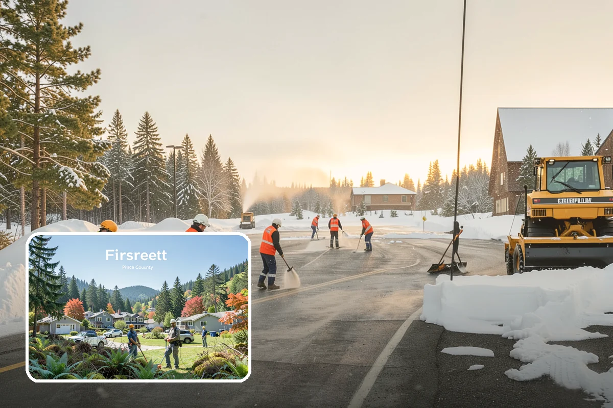 Medical Office Sidewalk Clearing in Fircrest, Pierce County, WA - Protects vulnerable patients with limited mobility from falls