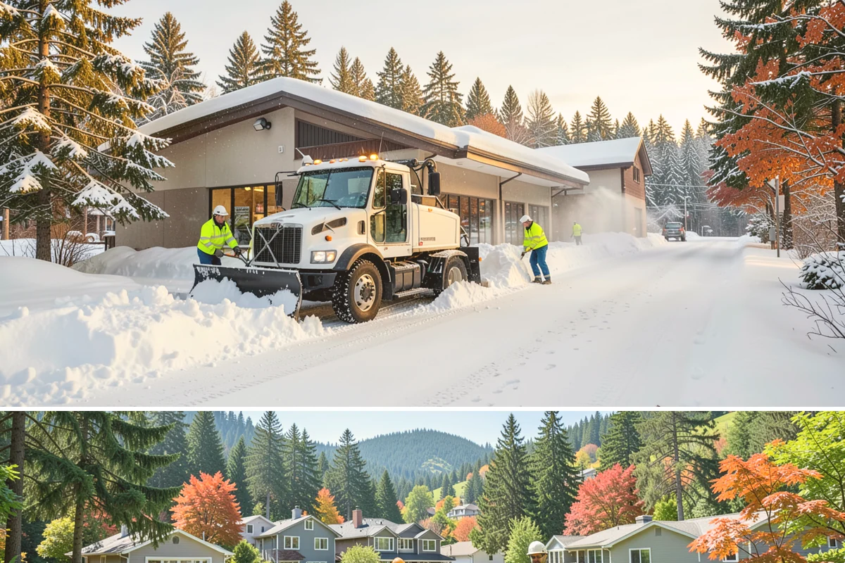 Medical Office Sidewalk Clearing in Fircrest, Pierce County, WA - Medical office risk runs from late November through February, with day-long freeze-thaw demanding repeat visits during clinic...