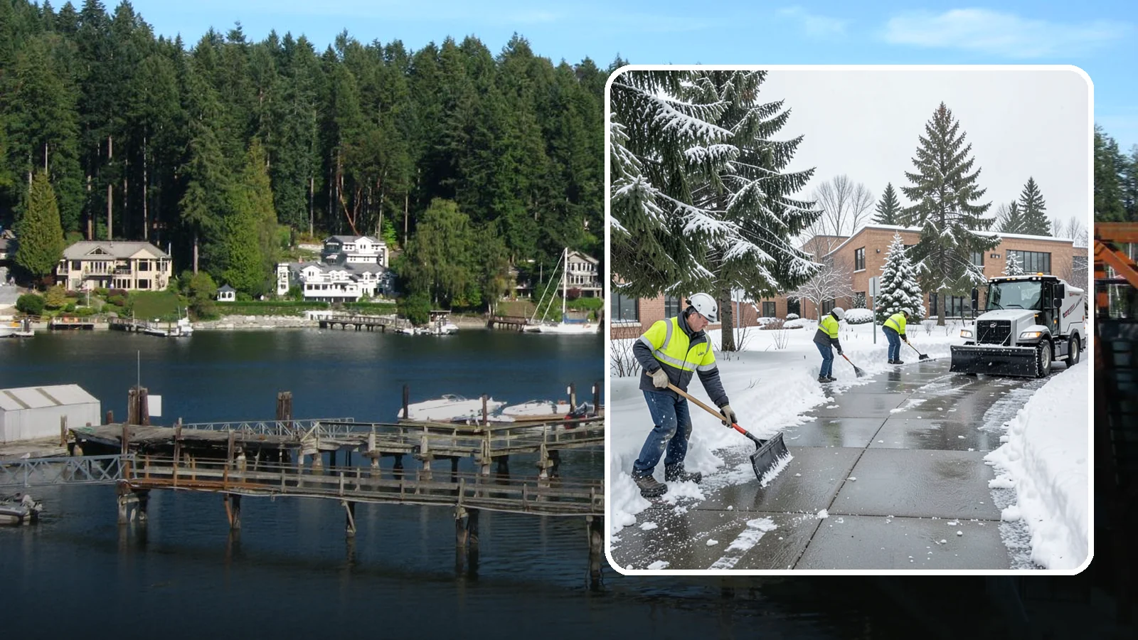 Medical Office Sidewalk Clearing in Gig Harbor, Pierce County, WA - Patient-safety sidewalk clearing for Western Washington medical offices, keeping entrances and accessible routes clear for those...