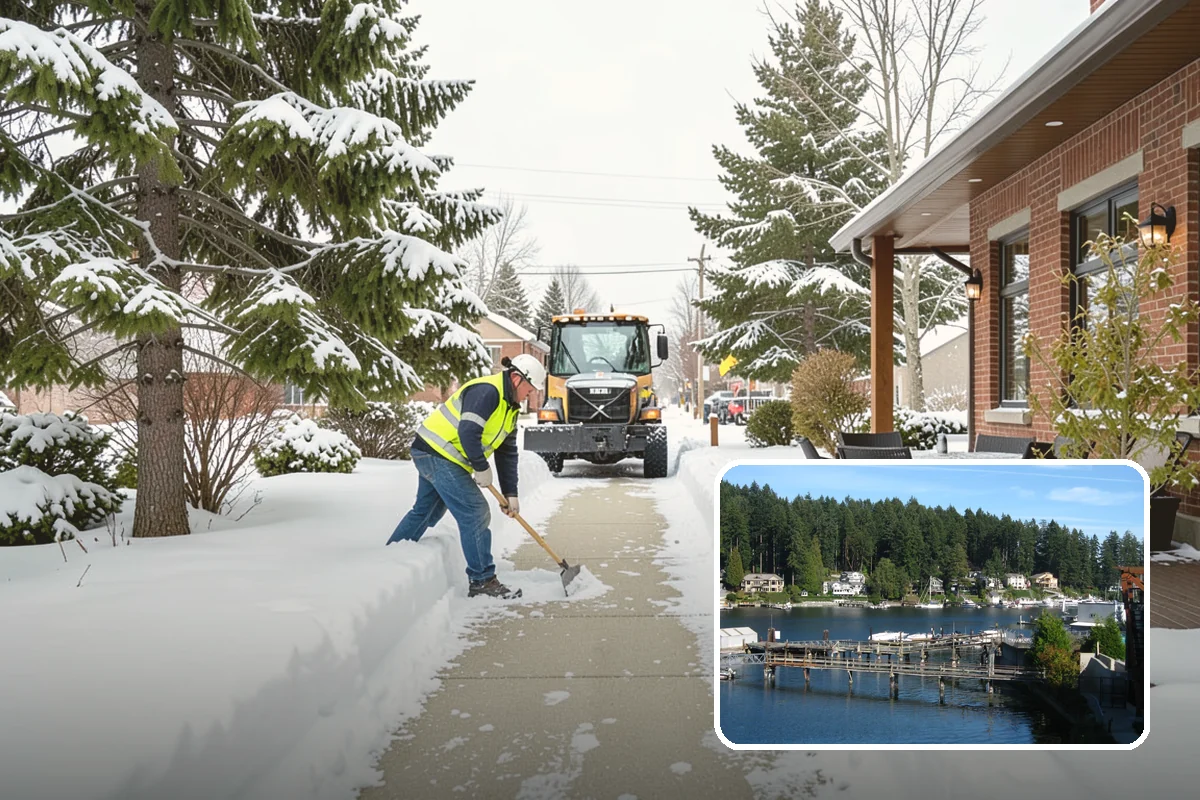 Medical Office Sidewalk Clearing in Gig Harbor, Pierce County, WA - Protects vulnerable patients with limited mobility from falls