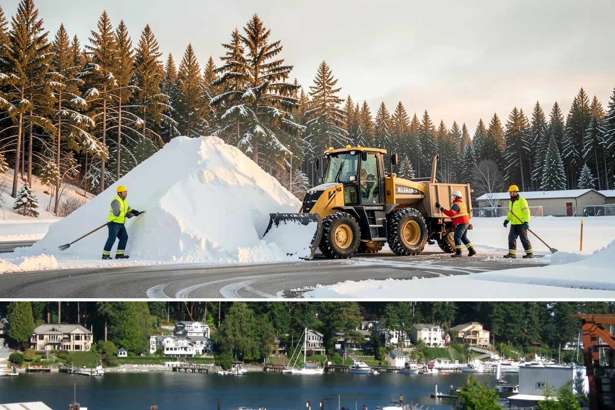 Medical Office Sidewalk Clearing in Gig Harbor, Pierce County, WA - Medical office risk runs from late November through February, with day-long freeze-thaw demanding repeat visits during clinic...