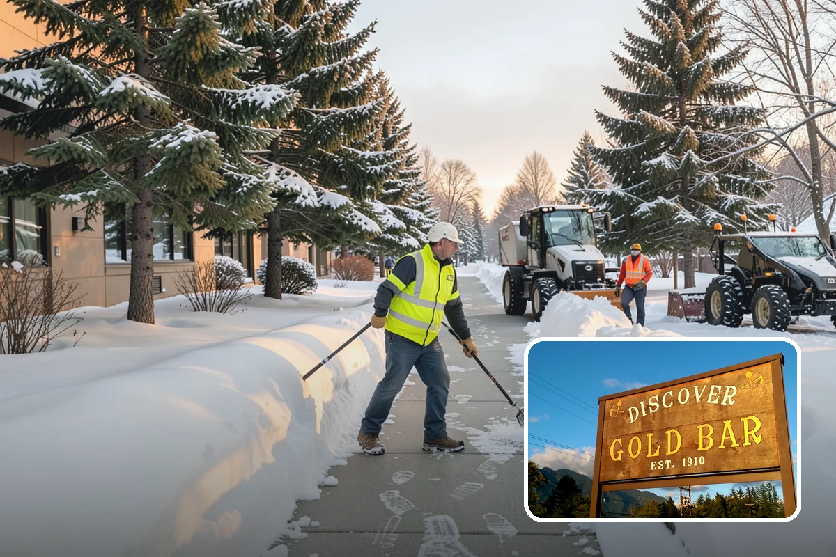 Medical Office Sidewalk Clearing in Gold Bar, Snohomish County, WA - Protects vulnerable patients with limited mobility from falls