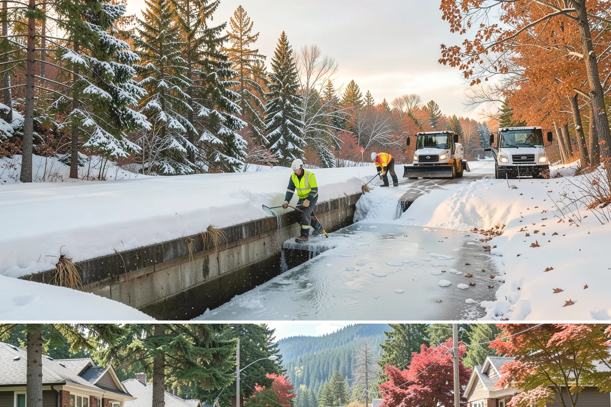 Medical Office Sidewalk Clearing in Hunts Point, King County, WA - Medical office risk runs from late November through February, with day-long freeze-thaw demanding repeat visits during clinic...