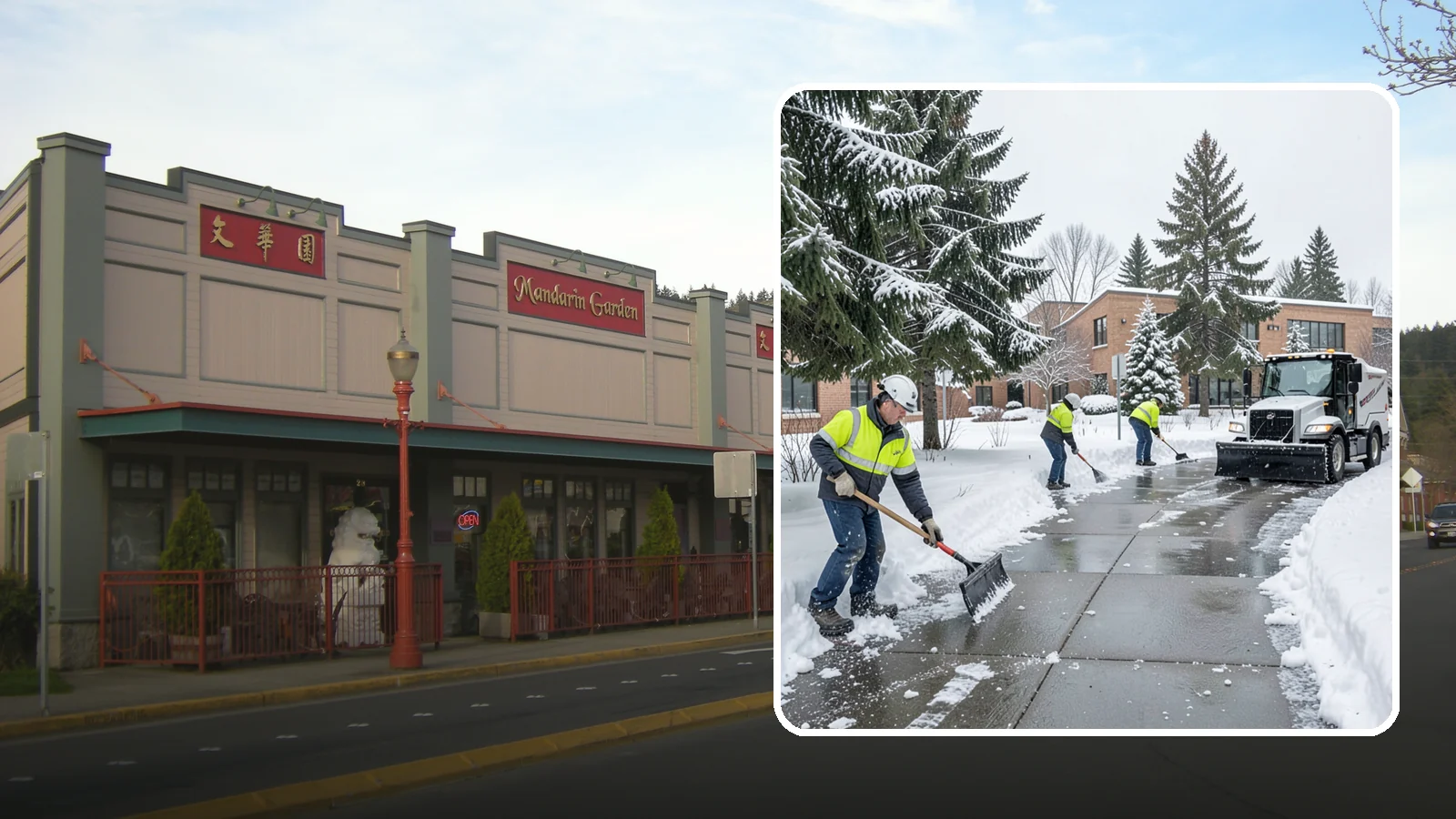 Medical Office Sidewalk Clearing in Issaquah, King County, WA - Patient-safety sidewalk clearing for Western Washington medical offices, keeping entrances and accessible routes clear for those...