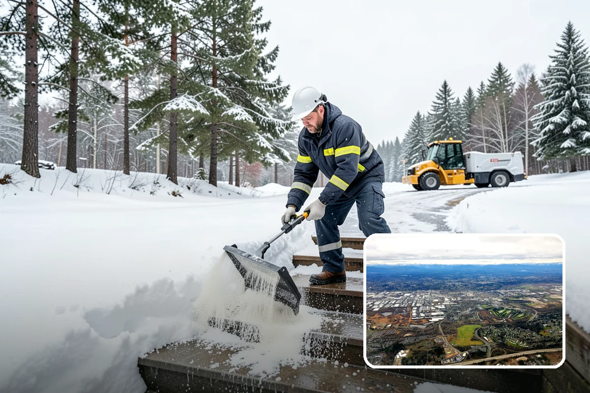 Medical Office Sidewalk Clearing in Kent, King County, WA - Protects vulnerable patients with limited mobility from falls
