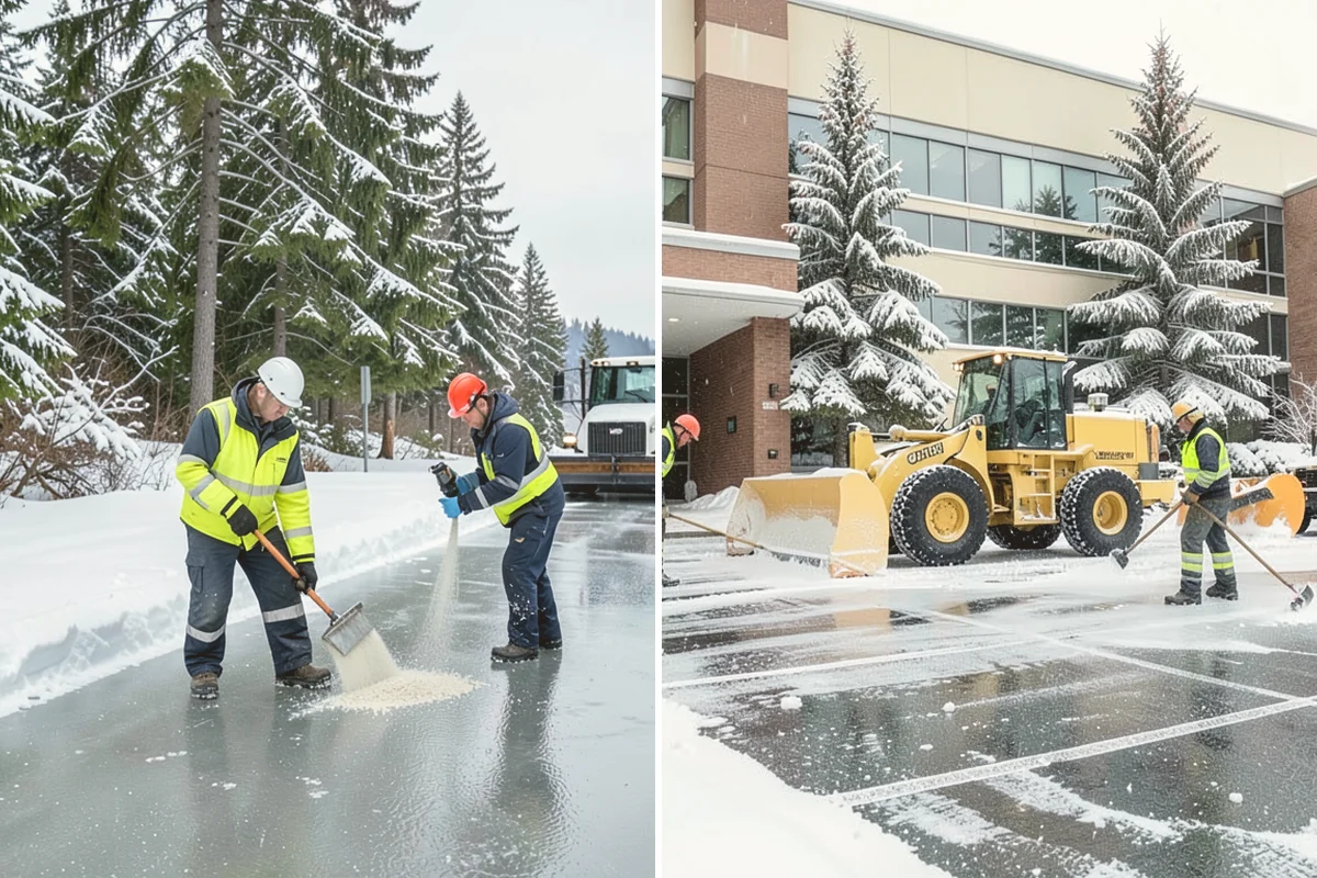 Medical Office Sidewalk Clearing in Kent, King County, WA - Prioritize the accessible route, ramp, and patient drop-off zone