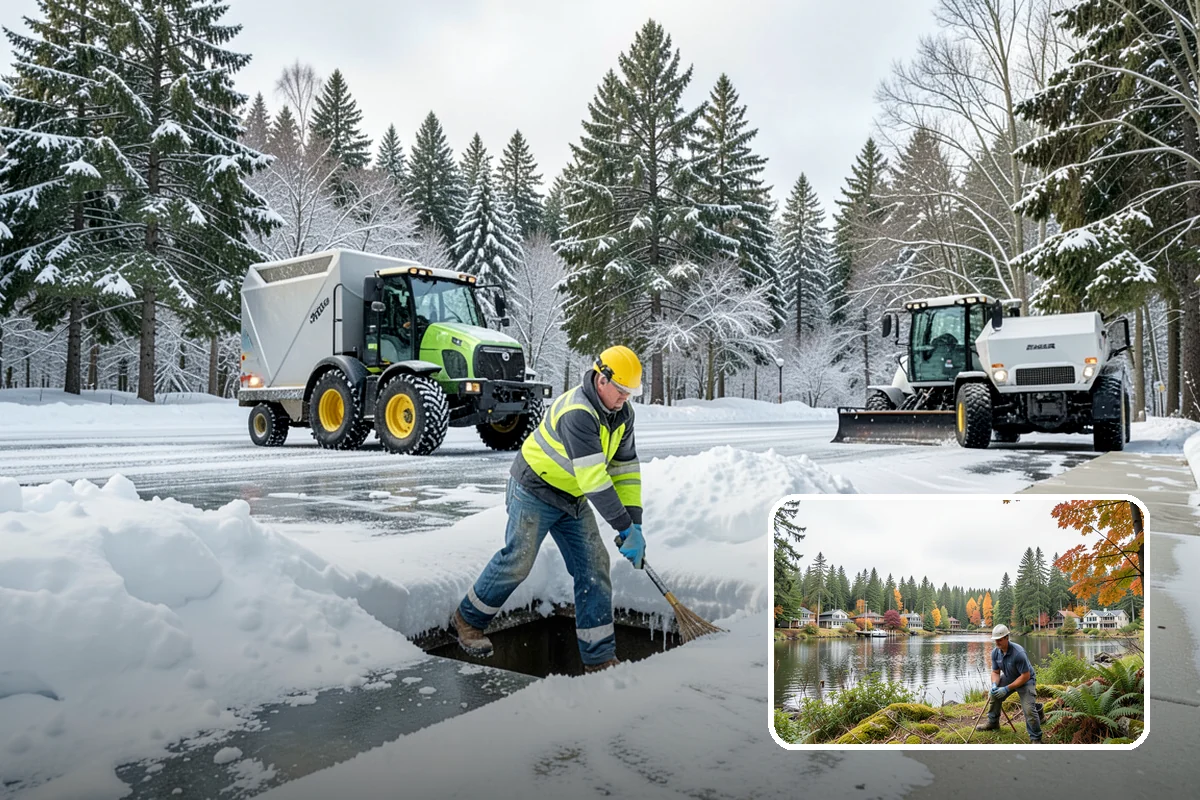 Medical Office Sidewalk Clearing in La Conner, Skagit County, WA - Protects vulnerable patients with limited mobility from falls