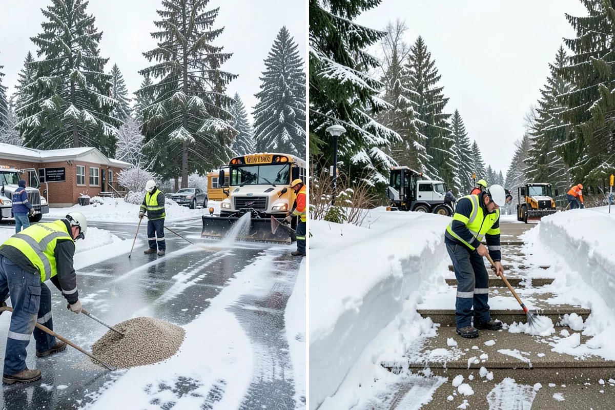 Medical Office Sidewalk Clearing in Lakewood, Pierce County, WA - Prioritize the accessible route, ramp, and patient drop-off zone