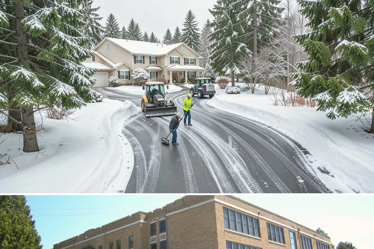 Medical Office Sidewalk Clearing in Maple Valley, King County, WA - Medical office risk runs from late November through February, with day-long freeze-thaw demanding repeat visits during clinic...